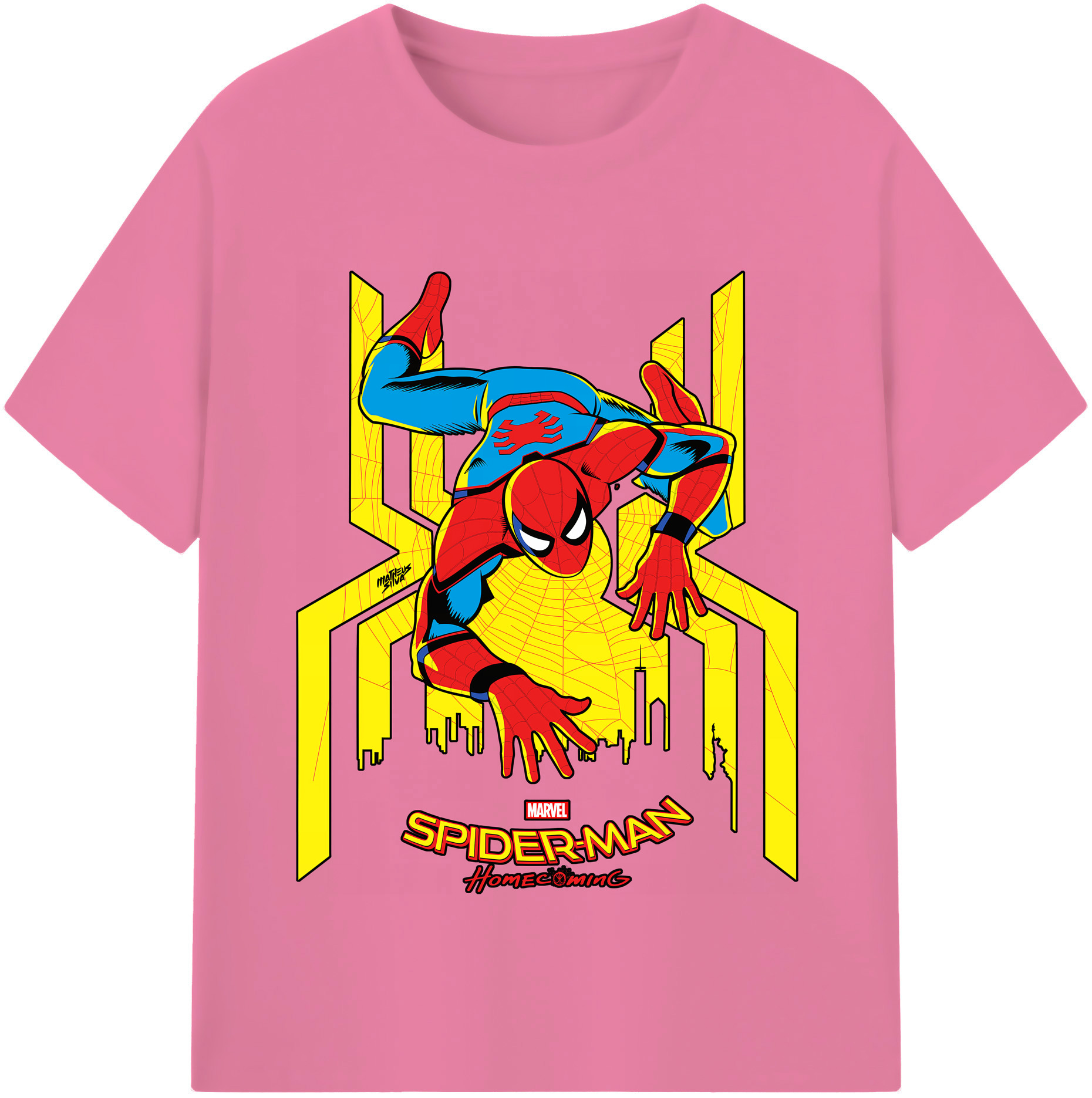 （画像用） Spider Man スパイダーマン 綿100％半袖Tシャツ（フロントプリント）